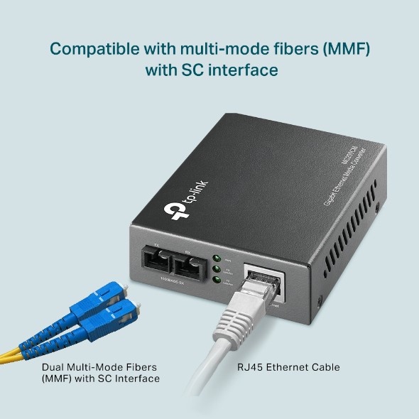 TP-Link MC200CM Gigabit Multi-Mode SC Fiber Media Converter Up to 550m