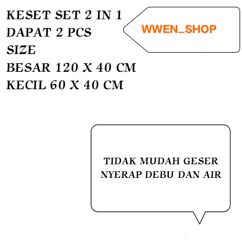 Karpet 2 In 1 Alas Kaki Lantai Keset Lantai Kamar Mandi Kamar Tidur Rumah Karpet Dapur Anti Selip 2 in 1 Kitchen Floor Mat