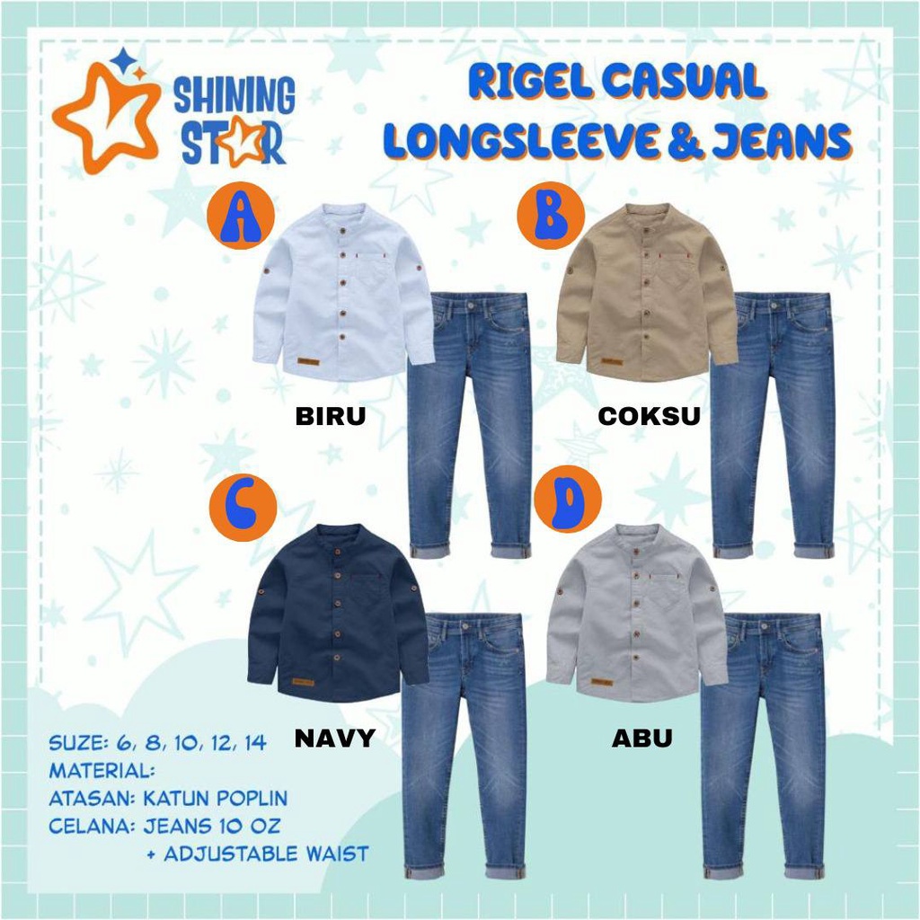 Rigel Casual Longsleeve Jeans by Shining Star