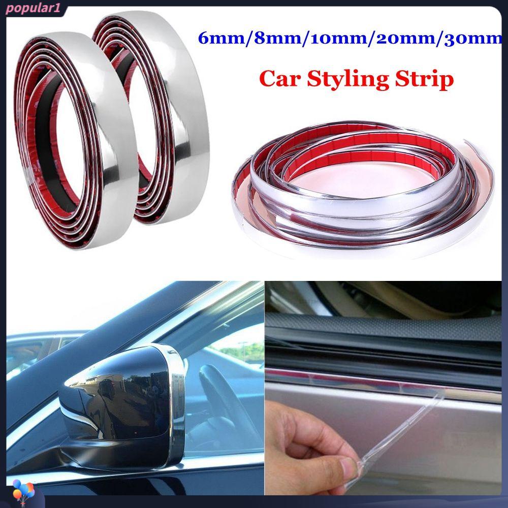 Populer Protector Trim Tape Perekat Diri Anti Tabrak Eksterior Interior Chrome Plate