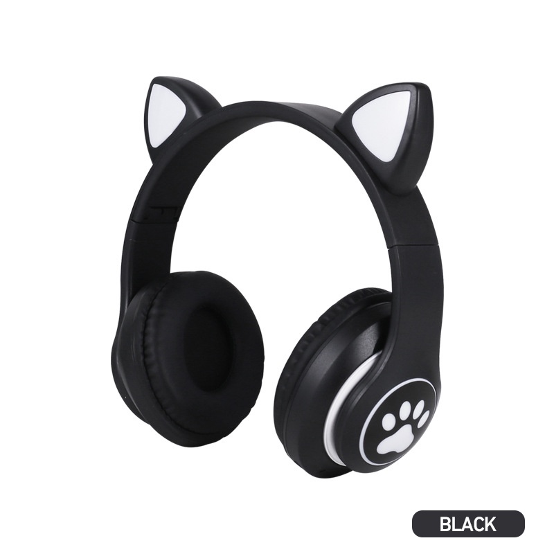 Headset Kucing LED TWS Bluetooth 5.0 Headphone LED Headset True Wireless Earphone Handsfree Kuping Kucing VIV-23