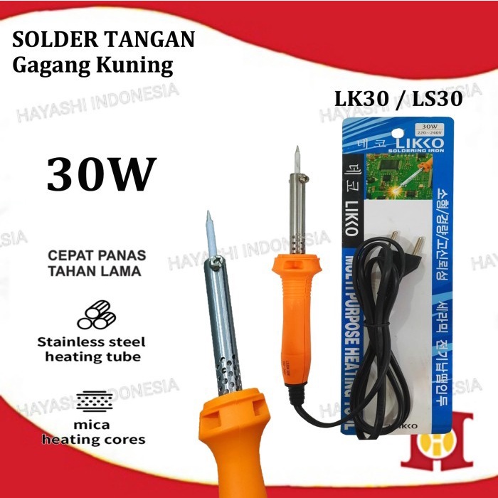 Alat Solder Tangan Listrik Kayu Patri Timah Soldering Iron 30W 40W 6OW