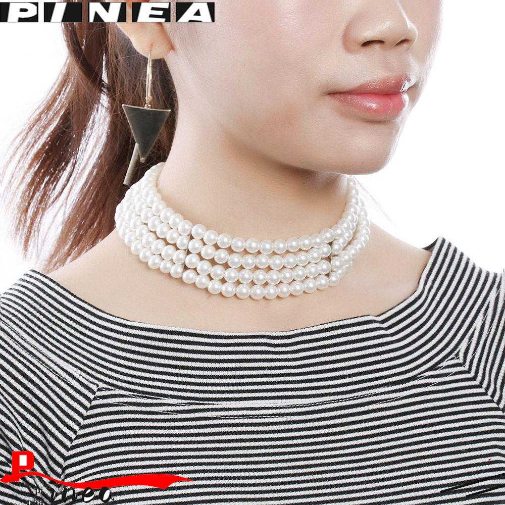 Nanas Choker Hadiah Wanita Kerah Manik-Manik Liontin