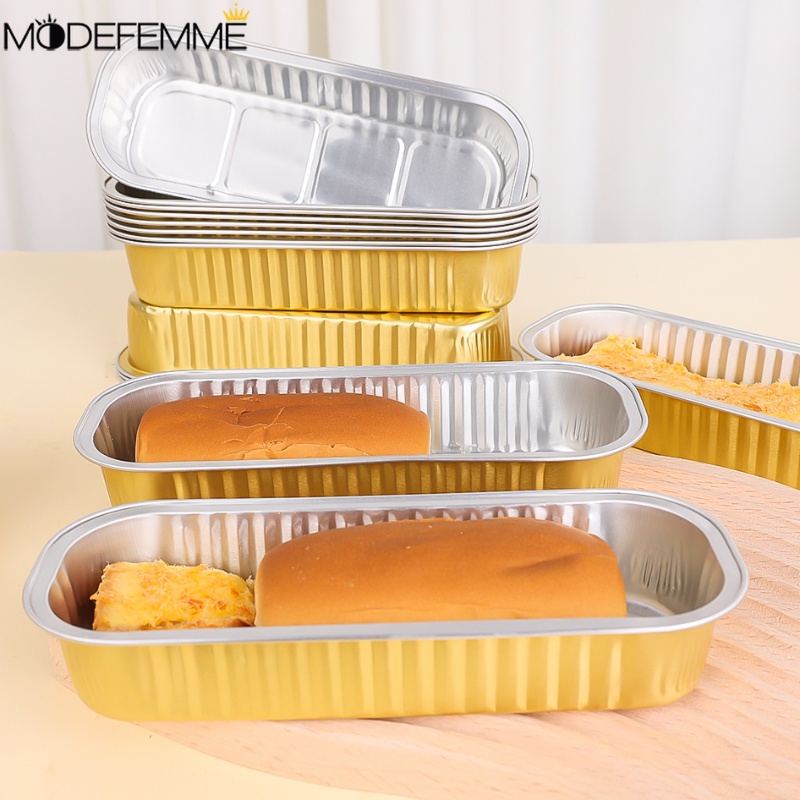 [Unggulan] 5per10pcs Air Frying Pan Oven Liner Wadah Kemasan Makanan Terisolasi Keju Durian Kue Baking Kotak Anti Lengket Kukus Egg Tray BBQ Aluminium Foil Tin Case