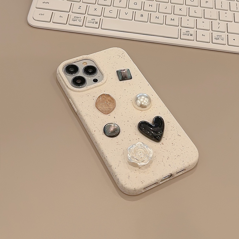 Ins Krem Hitam Camelia Permata Silikon Case Untuk Iphone SE 2020 7 /8 Plus 14x XR XM 11 12 MINI 13 PRO MAX Casing Cover Pelindung AT0303