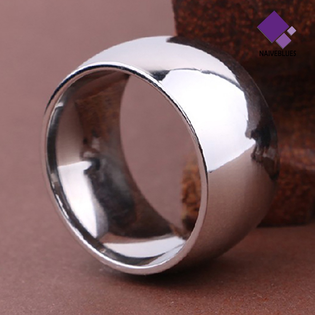 &lt; Naiveblues &gt; Cincin Band Baja Titanium Ringkas Pria Wanita Perhiasan Pertunangan Pernikahan