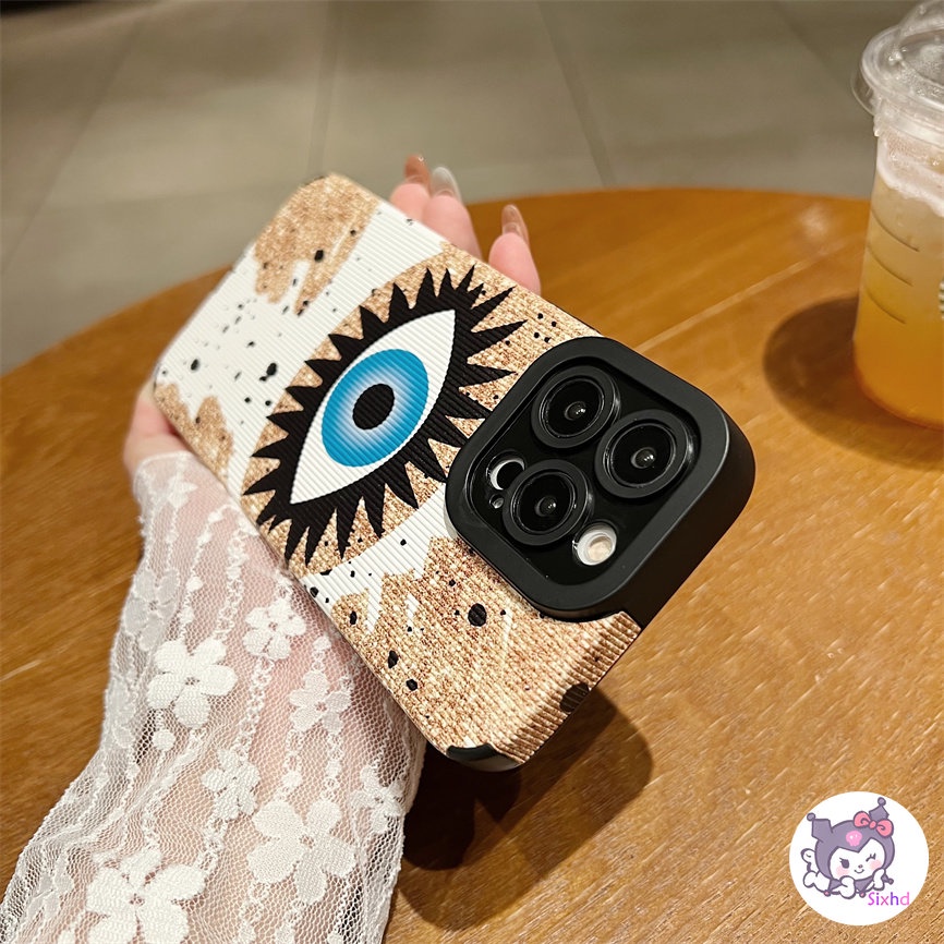 IPHONE Fashion Kreatif Mata Biru Kompatibel Untuk Iphone14 13 12 11 Pro Max SE 2020 X Xr Xs Max8 7 Plus Perlindungan Shockproof Phone Case Soft Silicon Cover XJJJJ