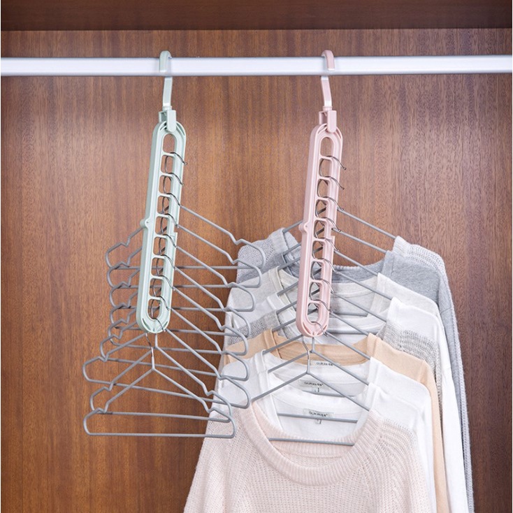 Hanger Pakaian Gantungan Baju Multifungsi Ajaib 9 in 1 Foldable Hanger