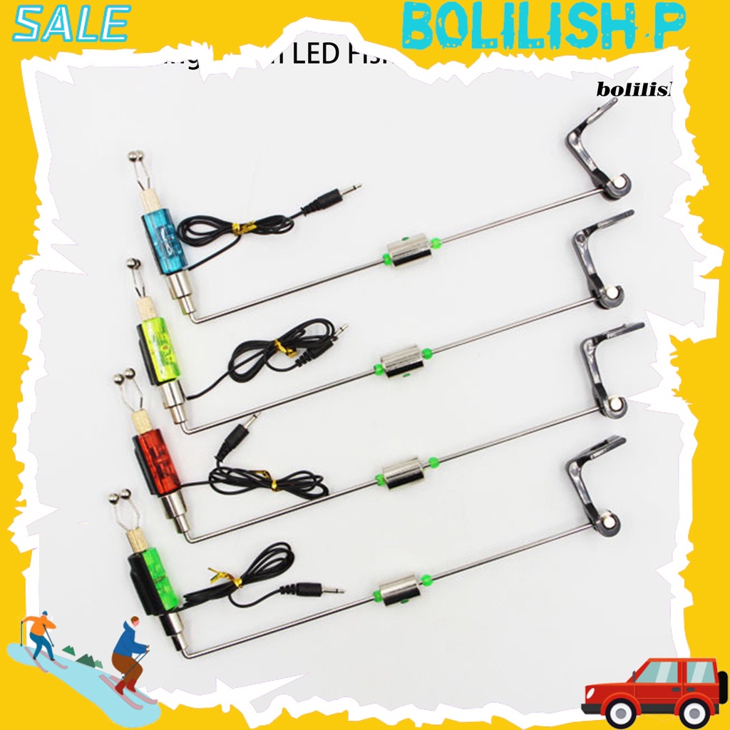 Bo-fishing Bite Alarm Kekuatan Tinggi Tahan Air Indikator Sinyal Sensitif Alarm Pancing Logam LED Indikator Gigit Pancing Laut