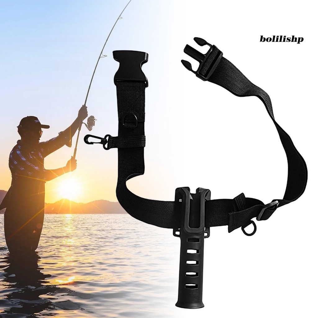 Bo-fishing Rod Waist Bracket Tahan Aus Ringan Adjustable Plunger Portable Waist Belt Batang Inserter Tiang Braket Untuk Nelayan