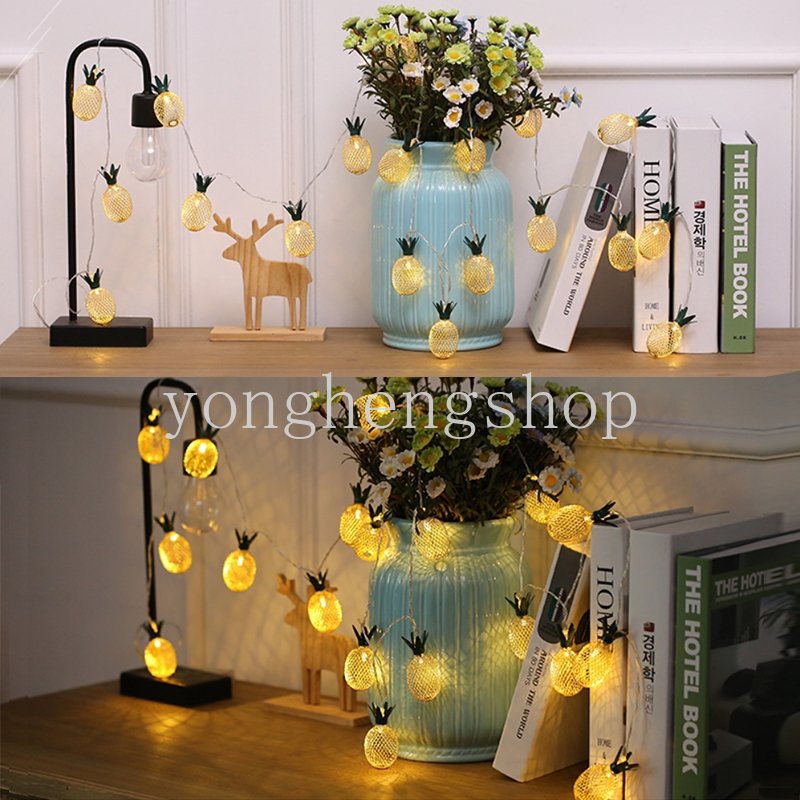 10 /20 LED Nanas Berbentuk String Light Peri String Light Rumah Pesta Xmas Pernikahan Suasana Pencahayaan Tahun Baru Taman Festival Dekorasi Lampu