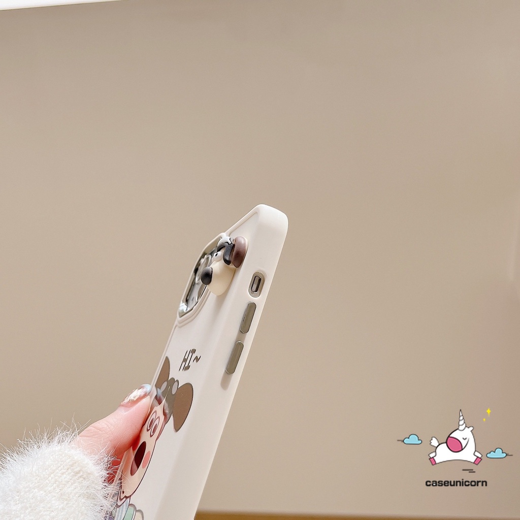 IPHONE Casing Frame Lensa Logam Plating Mewah Kompatibel Untuk Iphone11 12 14 13 Pro MAX XR 7 8 Plus 7plus 8plus X XS MAX Kartun Wallace Dan Gromit Electroplate Lembut 3D Penutup Mainan Anjing Lucu