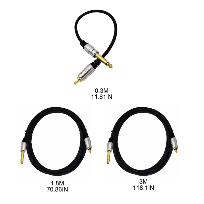 Konektor Adapter AUX CRE 6.35mm 1per4 male Mono to RCA male Adapter0. 1,8m