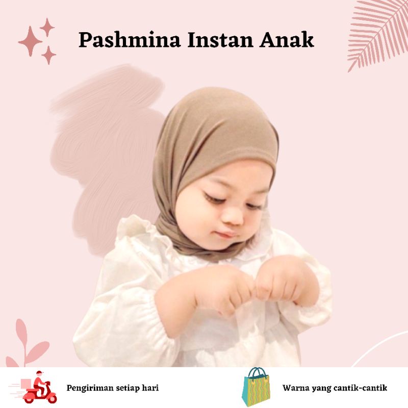 Pashmina segitiga Instan Anak / hijab bayi pashmina instan /