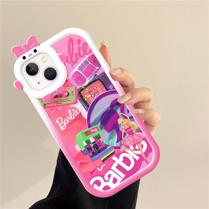 IPHONE Casing Ponsel Desain Lensa Monster Kecil Untuk Iphone14 13 12 11 Pro Max Xr Xs7 8 6 14 Plus Sarung Bantal Udara Anak Perempuan barbie Kawaii