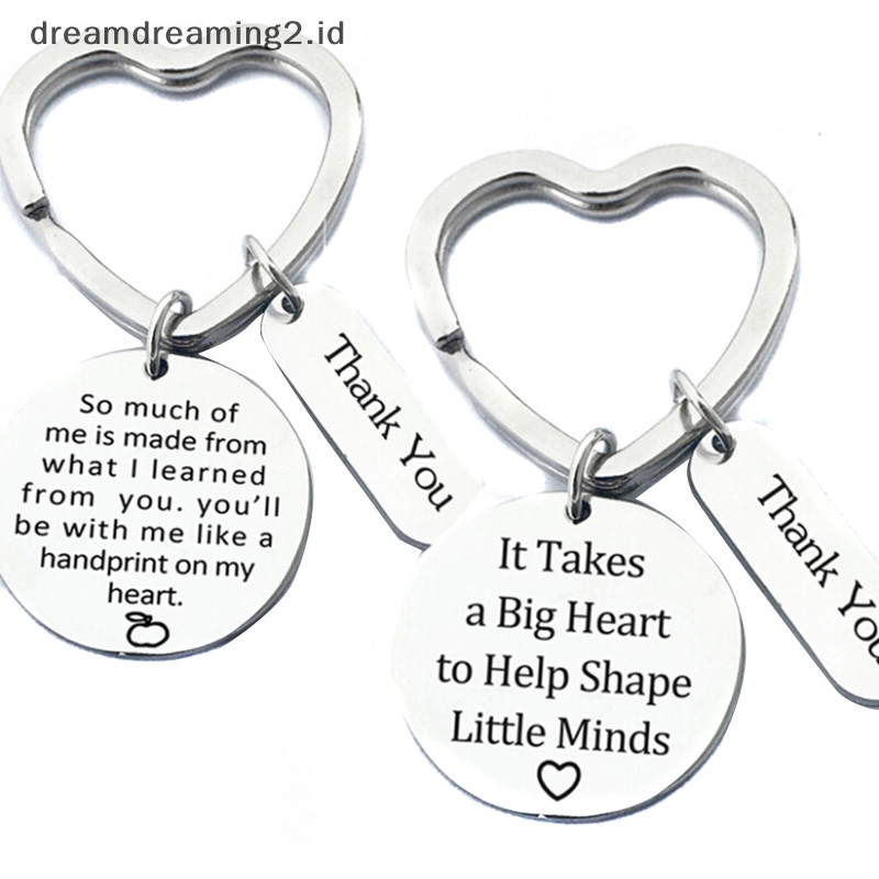 (drea) Gantungan Kunci Ring Key Holder Stainless Steel Hadiah Festival Terima Kasih Hari Guru//