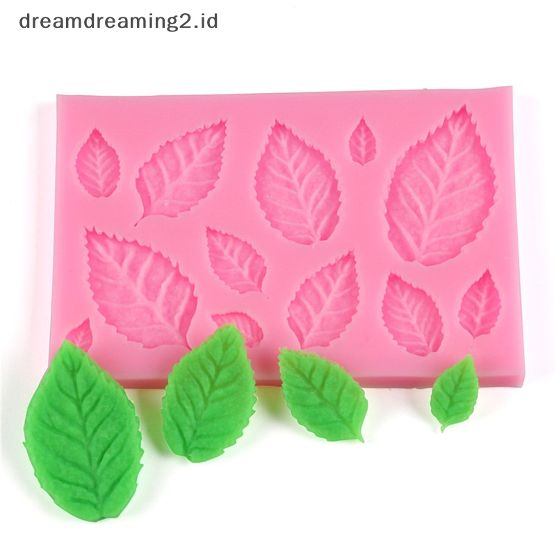 (drea) Cetakan Silikon Bentuk Daun Leaves Cake Decor Fondant Cookies Moulds Alat Baking//