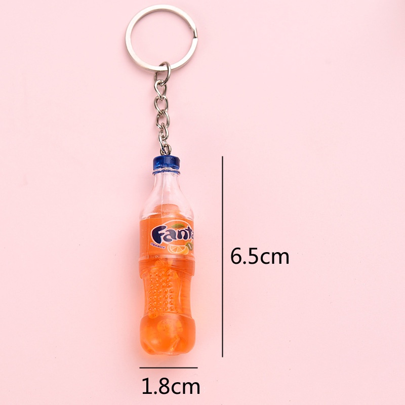 Simulasi Botol Minuman Gantungan Kunci Resin Couple Key Chain Pria Wanita Tas Liontin Anak Botol Minum Kaleng Mini