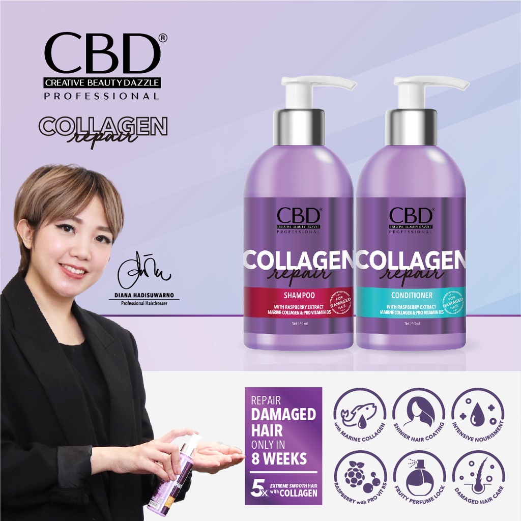 CBD Collagen Repair Shampoo + Conditioner 250ml