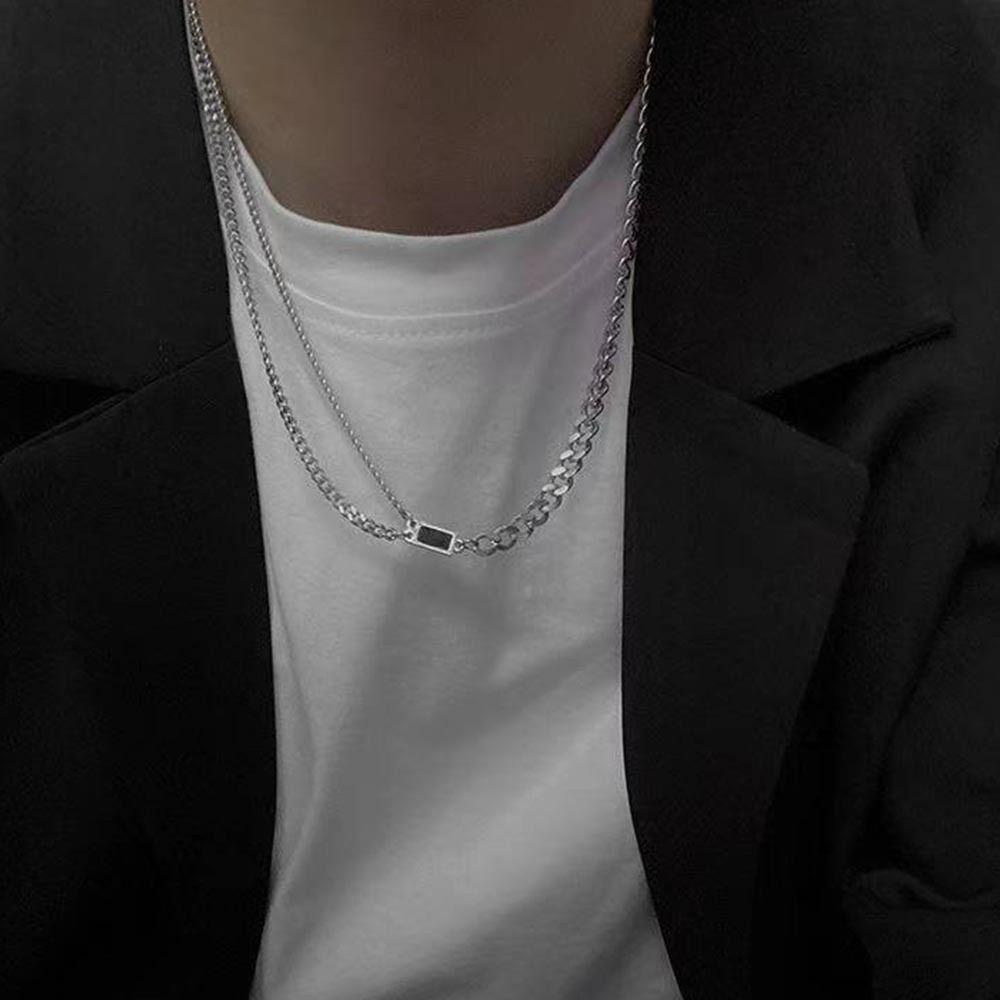 Mxbeauty Liontin Kristal Sweater Rantai Logam Perak Trendi Y2k Kepribadian Punk Kalung Anti Karat