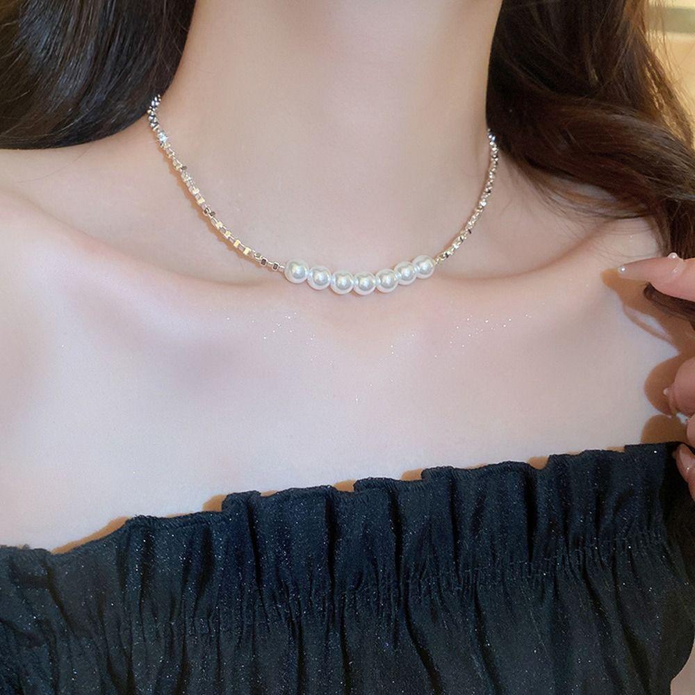 Mxbeauty Wanita Manik-Manik Kalung Manis Indah Rantai Klavikula Desain Niche Elegan Hadiah Gadis Temperamen Gadis Choker