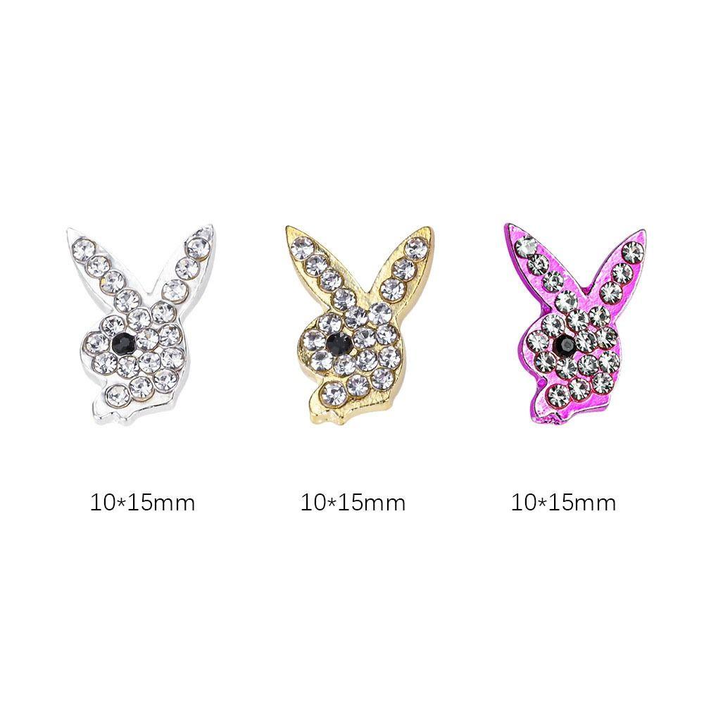 R-FLOWER 60pcs Bunny Diamond Nail Charms Kecantikan DIY Aksesoris Perhiasan Manicure Supply Rhinestones Dekorasi Nail Art