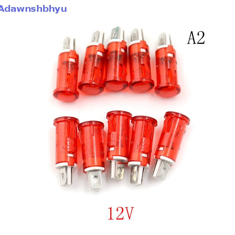 Adhyu 10PCS Lampu Sinyal 10mm Merah Hijau Kuning Lampu Indikator Cahaya 12V 24V 220V ID