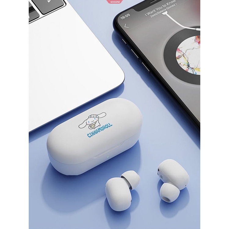 Sanrio Hello Kitty Earphone Bluetooth Cinnamoroll Kawaii Game TWS Headphone Nirkabel Melodyku Sport Headset Gadis Wanita Hadiah [ZXL]