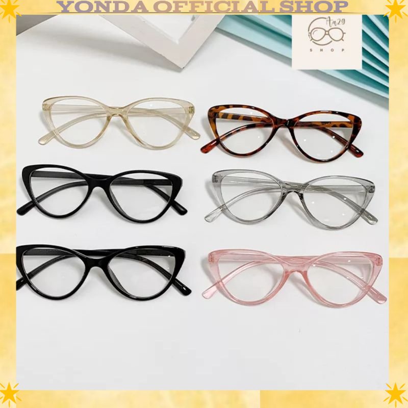 Kacamata Wanita Korea Kacamata hitam Anti Radiasi Wanita Fashion Cat Eye Eyeglasses