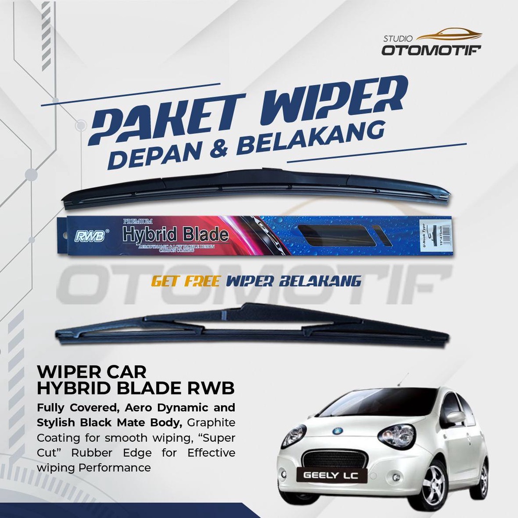 Paket RWB HYBRID Wiper Geely LC Panda 2 PCS