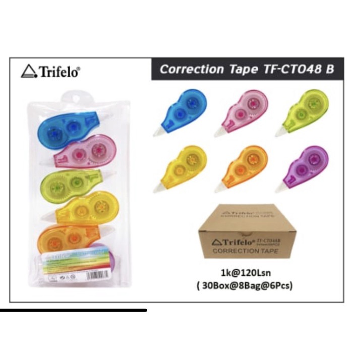 

correction tape trifelo 5m motif rainbow colour isi 6 -Zilong