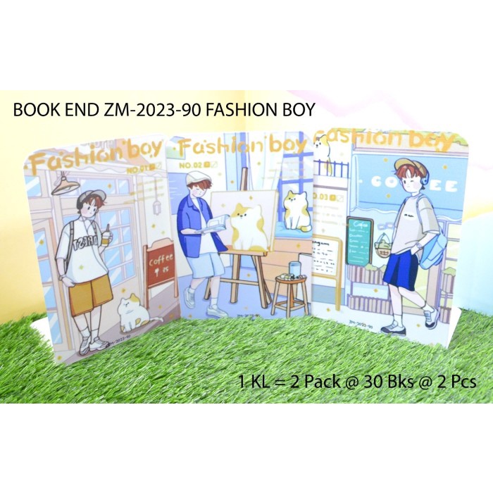 

penahan buku atau stand book motif fashion boy isi 2 pc -Zilong