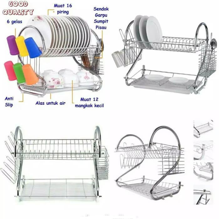 Rak Piring Stainless Steel Dua Susun 02