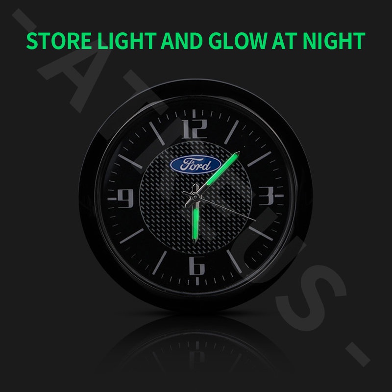 Ford Mobil Mini Quartz Clock luminous Interior Center Console Vent Clock Dekorasi Untuk Ford Fiesta Ranger Ecosport Focus Everest Mustang Escape