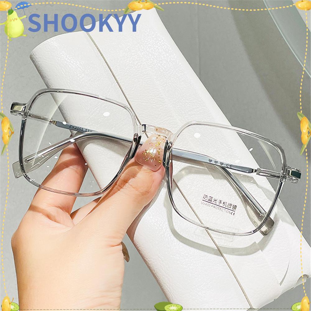 Chookyy Anti-Blue Light Glasses Stylish Clear Frame Square Kacamata Wanita