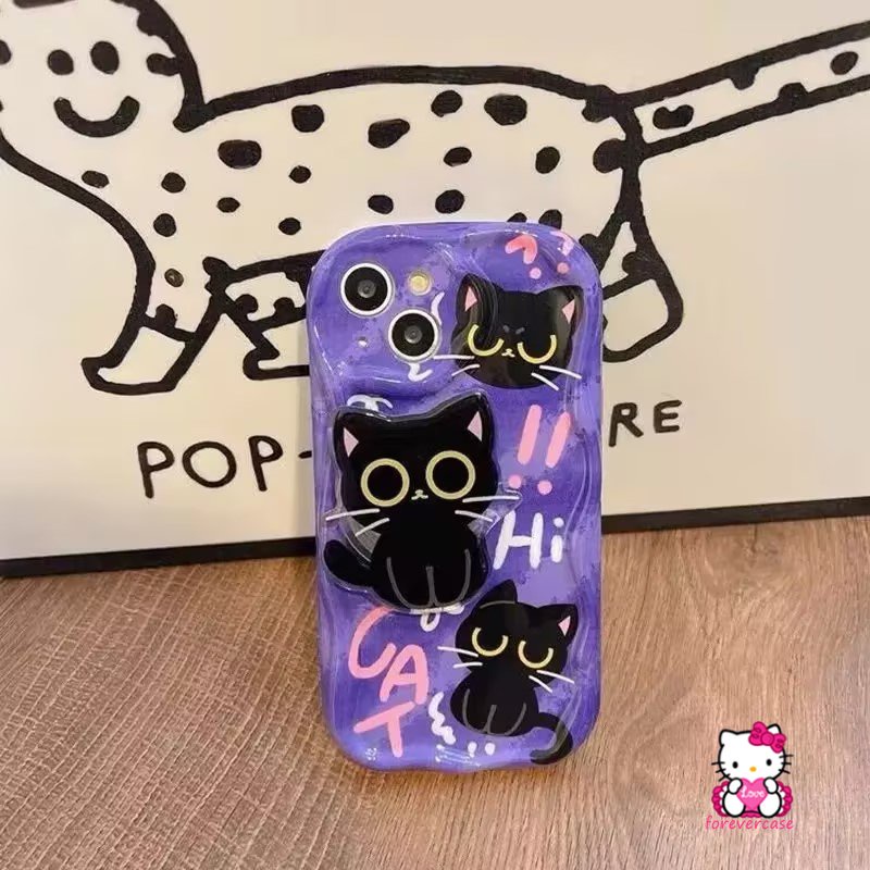 Casing 3D Wavy Curved Edge Lovely Dog Untuk Samsung A12 A31 A30 A23 A04s A24 A11 A04 A13 A14 A20s A21s A03 A52 A50 A03s A50s A02s A10s A32 A30s A51 A20 A52s Kartun Kucing Pasangan Cover