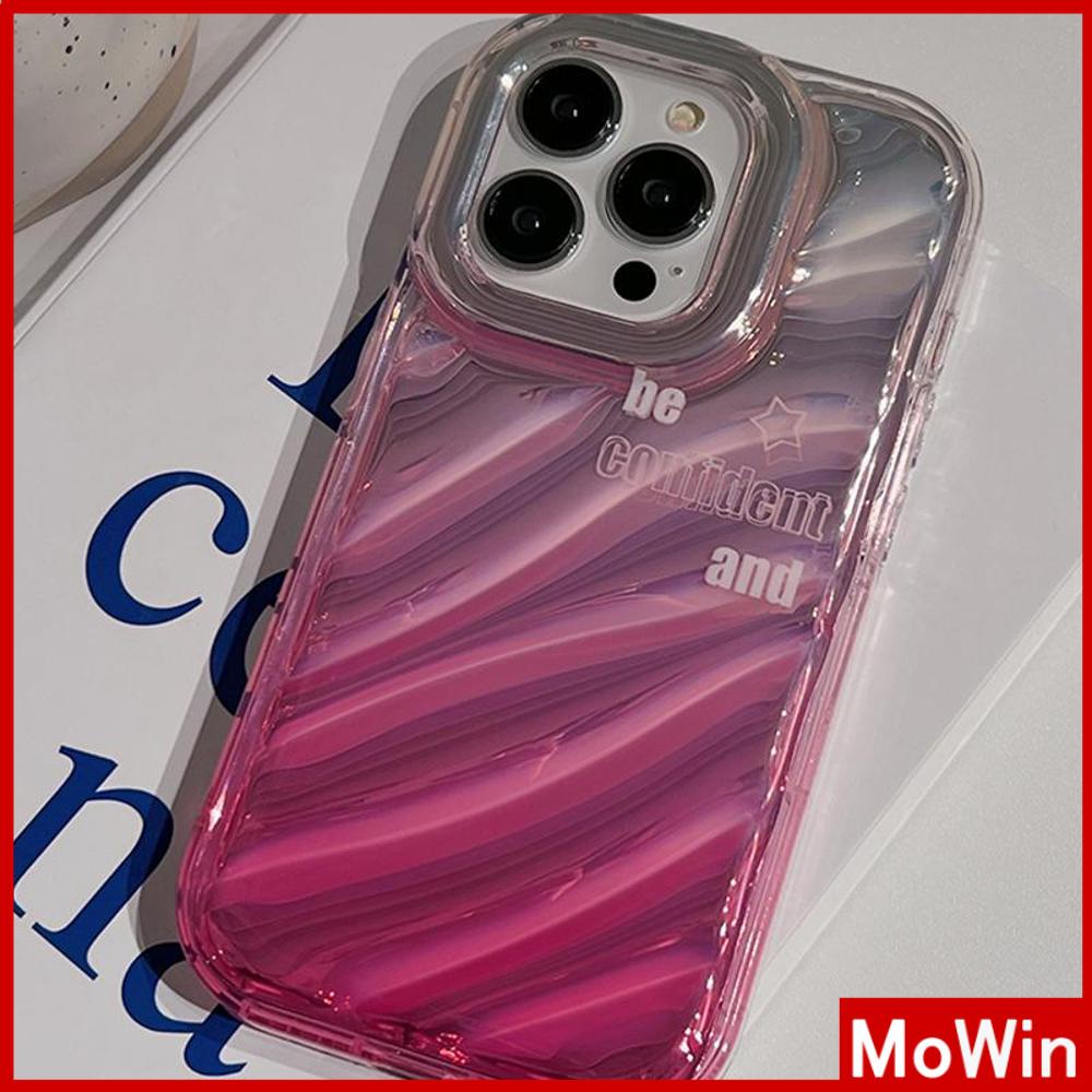For iPhone 14 Pro Max iPhone Case Laser Reflective Clear Phone Case TPU Soft Case Airbag Shockproof Gradient Pink English Compatible with iPhone 13 Pro max 12 Pro Max 11 xr xs max