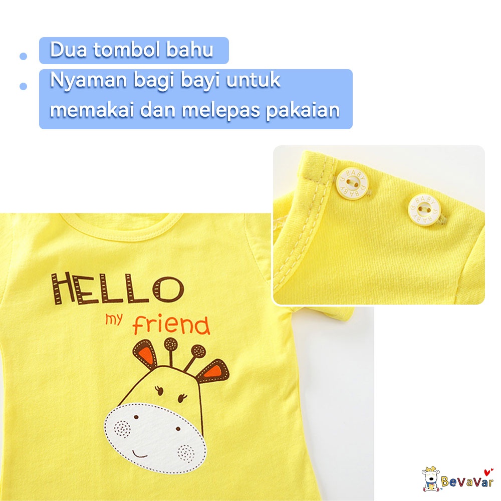 BEVAVAR 1-8Tahun Kaos Anak Laki Laki Perempuan Lembut/Baju Anak Lengan Pedek