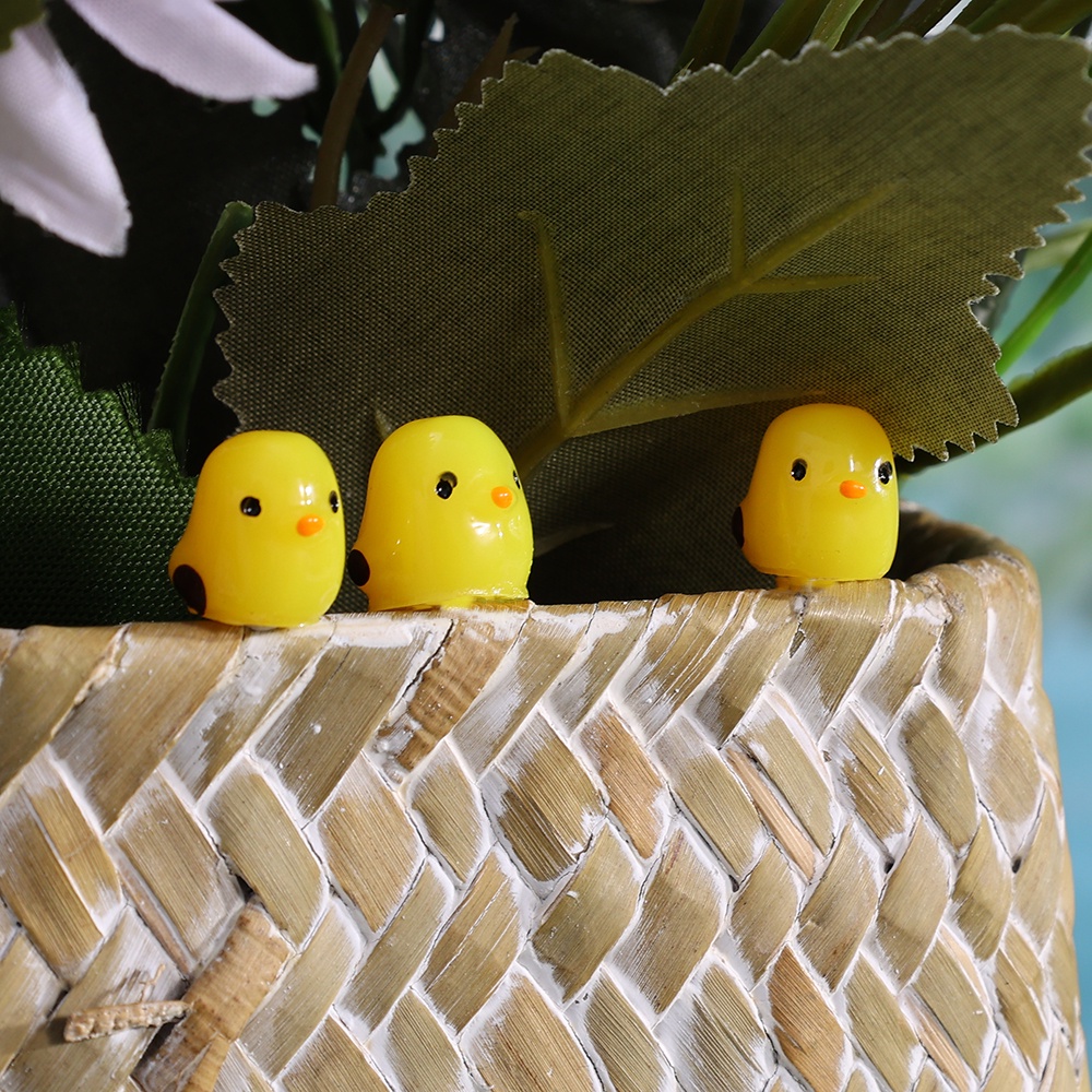 [Harga Grosir] Kartun Mini Ayam Kuning Aksesoris Mobil/Ornamen Hewan Lanskap Mikro/Artefak Resin Kreatif/Liontin Mobil Untuk Dekorasi Mobil Rumah Desktop