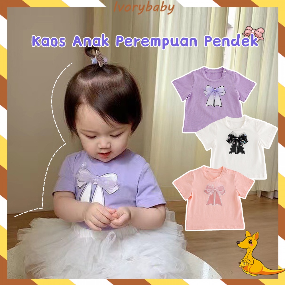 Ivorybaby Pakaian baju kaos bayi anak pendek import T-shirt bayi perempuan Pakaian baju anak