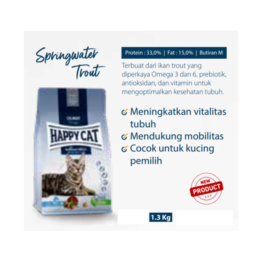 Happy Cat Culinary 1.3 kg Spring Water Trout Makanan Kucing Adult Food