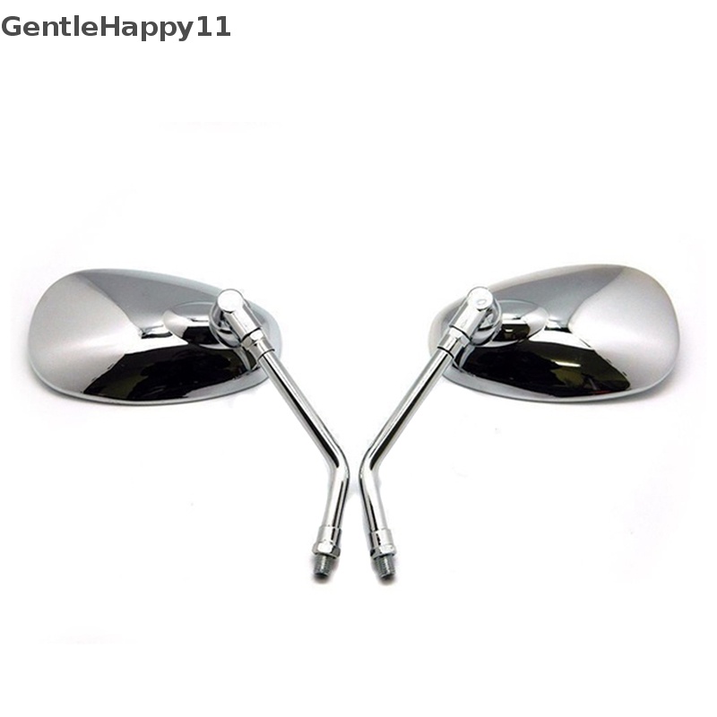 Gentlehappy 2PCS Cermin Kaca Spion Spion Motor Oval Chrome Untuk Ducati KTM Kawasaki id