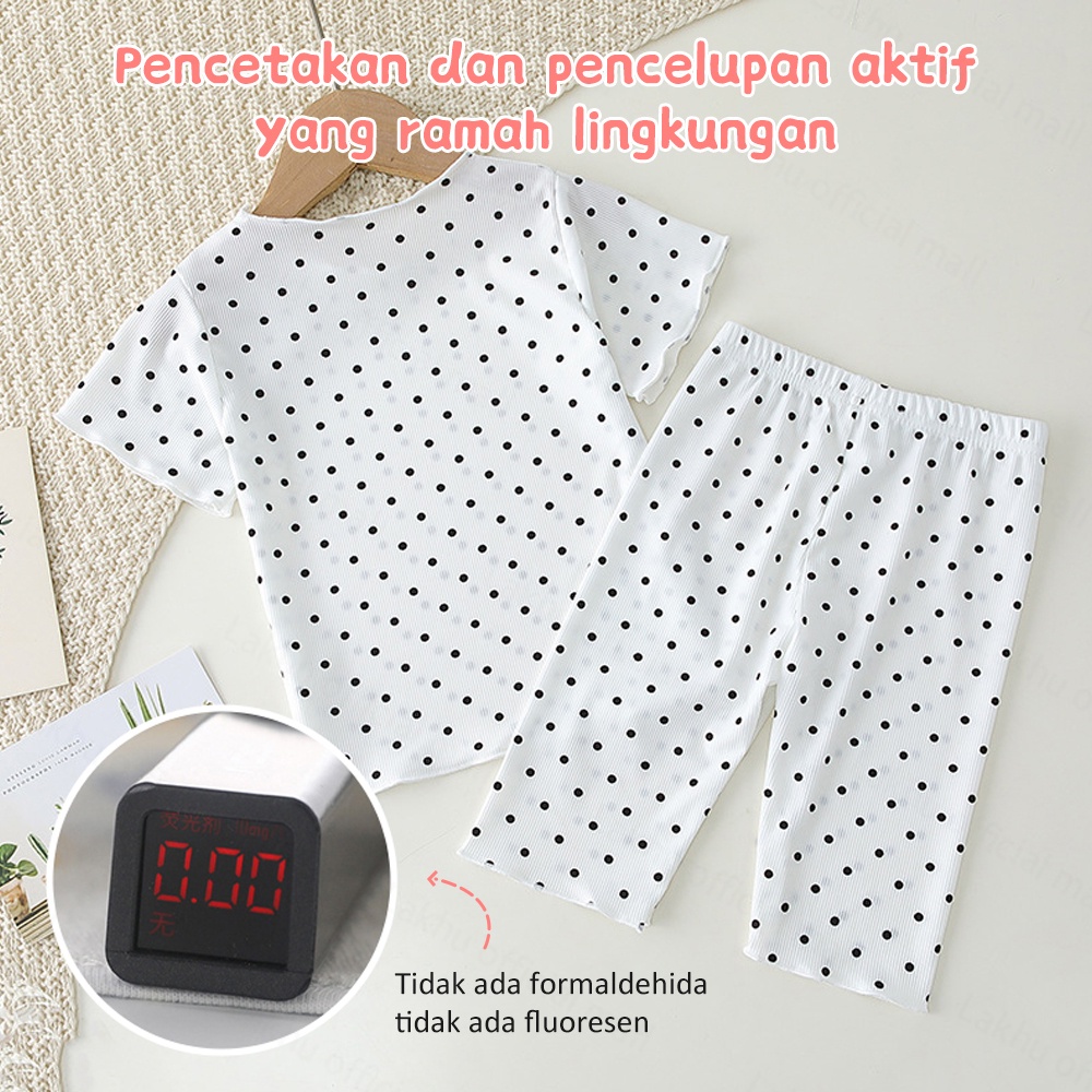 Lakhu Piyama Anak Perempuan Motif Polkadot Bayi Perempuan Baju Tidur Lucu Import