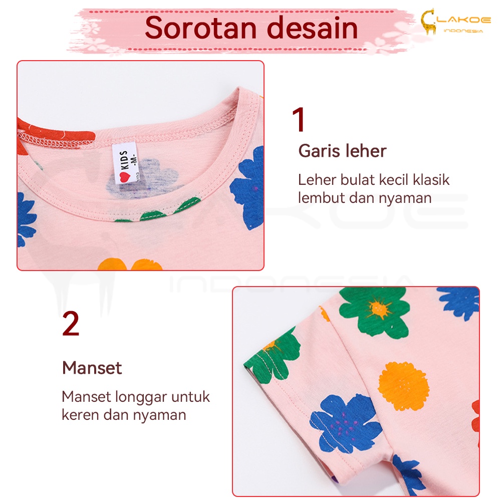 Lakoe Piyama Baju Tidur Anak bayi/Pakaian Santai anak motif lucu/ Set Pakaian Anak Lengan Pendek