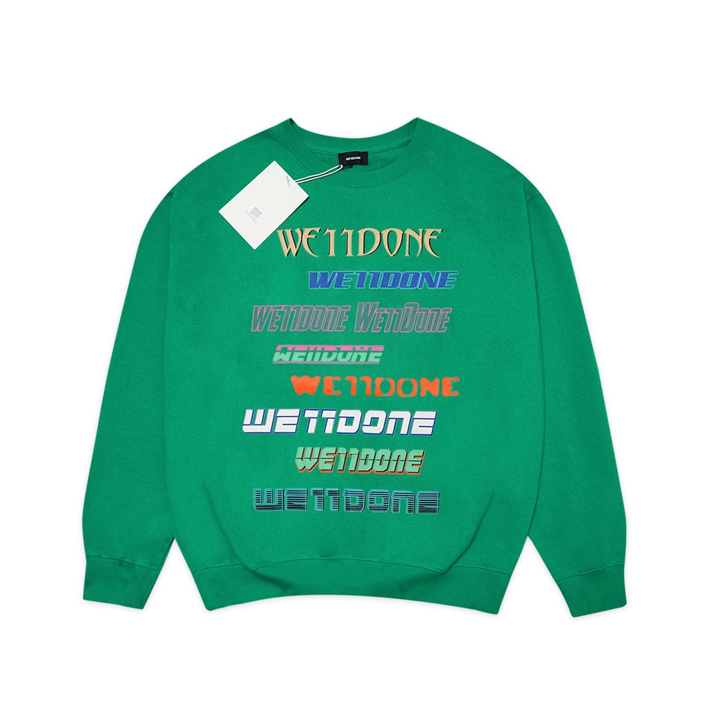 We11done Multi Logo Sweatshirt Green