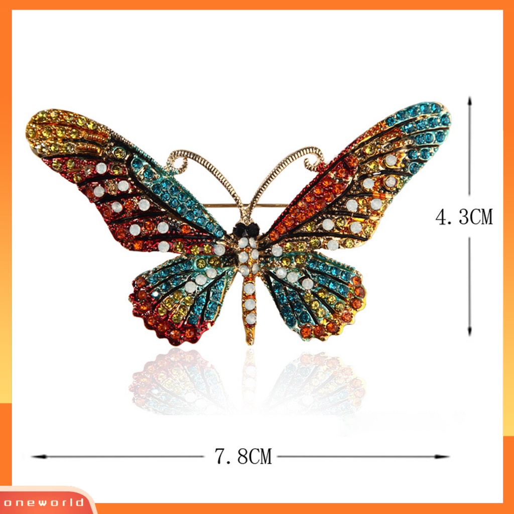 [ONE] Bros Pin Bentuk Geometris Berlian Imitasi Bertatahkan Enamel Kilau Cerah Temperamen Pakaian Yang Serasi Vintage Lady Butterfly Brooch Pin Aksesoris Pakaian