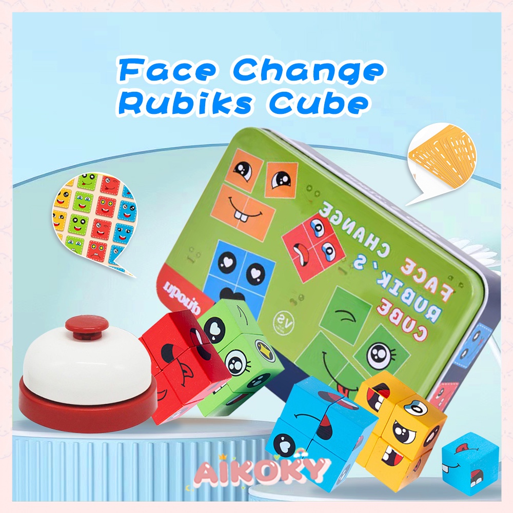 Aikoky Puzzle Wajah Mainan Kubus Magic Cube / Face Changing Rubiks Cube / Mainan Susun Ekspresi