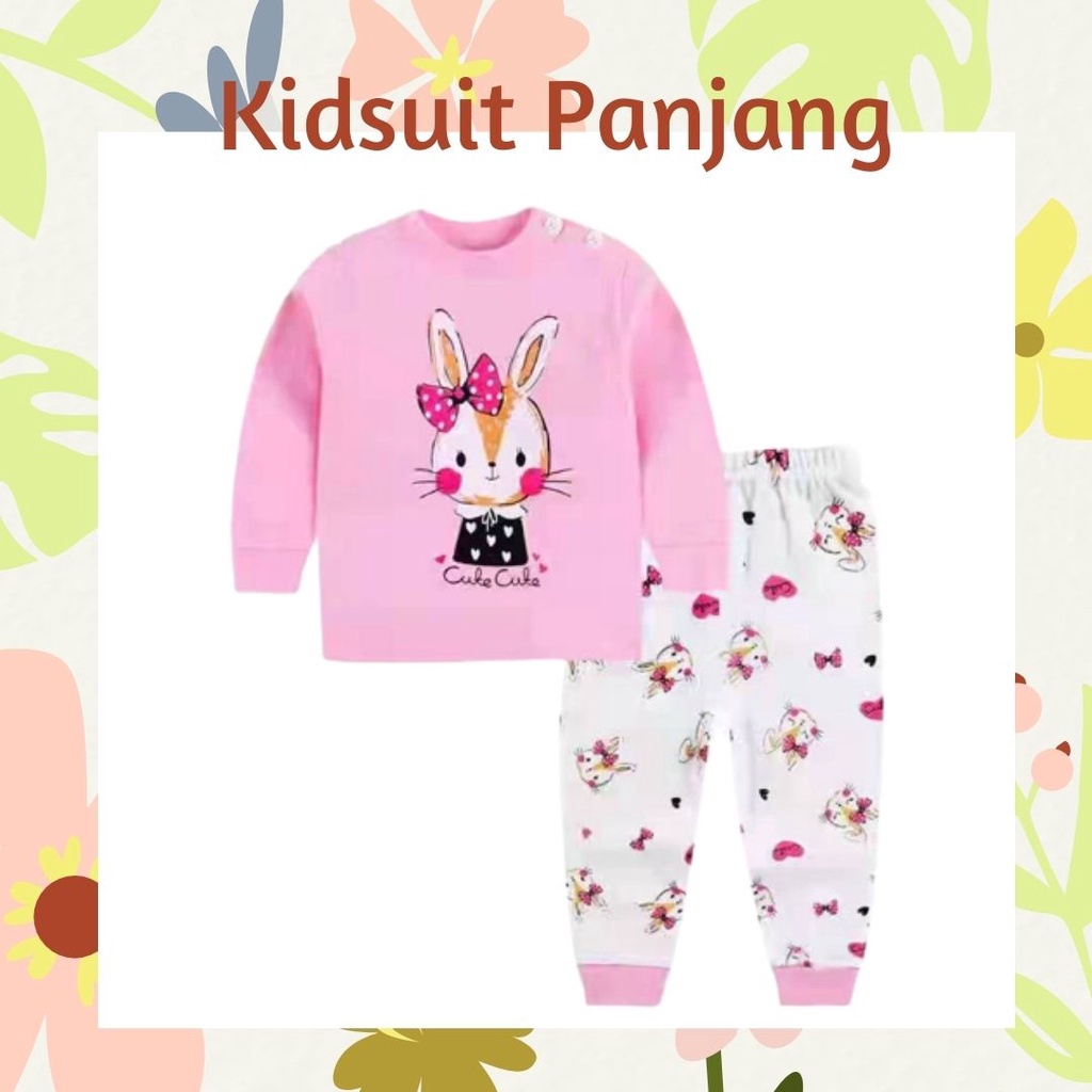 Plazababyku KIDS SUIT PANJANG Setelan Anak Bahan Kaos Lengan + Celana Berkualitas Import  NEW1