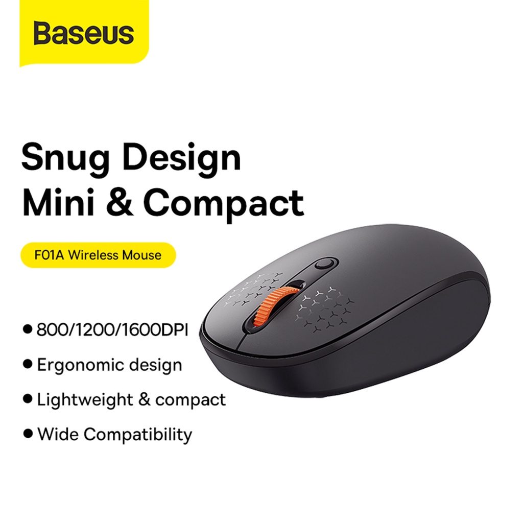 Baseus F01A Wireless Mouse Silent Click 1600 DPI USB 2.4G Mode