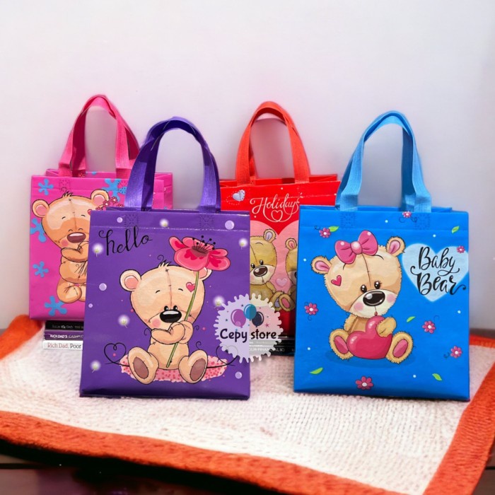 

Tas Souvenir Ulang Tahun Anak / Goodie Bag / Tas Ultah Baby Bear - S